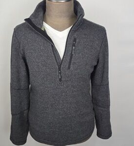 Smartwool Fleece Half Zip Sweater Jacket Grey Heritage Trail Men's M Wool Blend